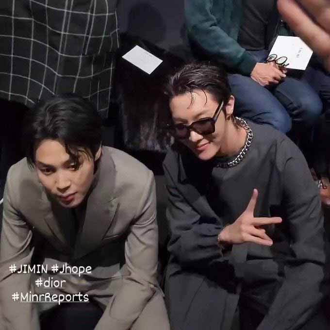 BTS’s Jimin (left) and J-Hope (right) at DIOR’s show