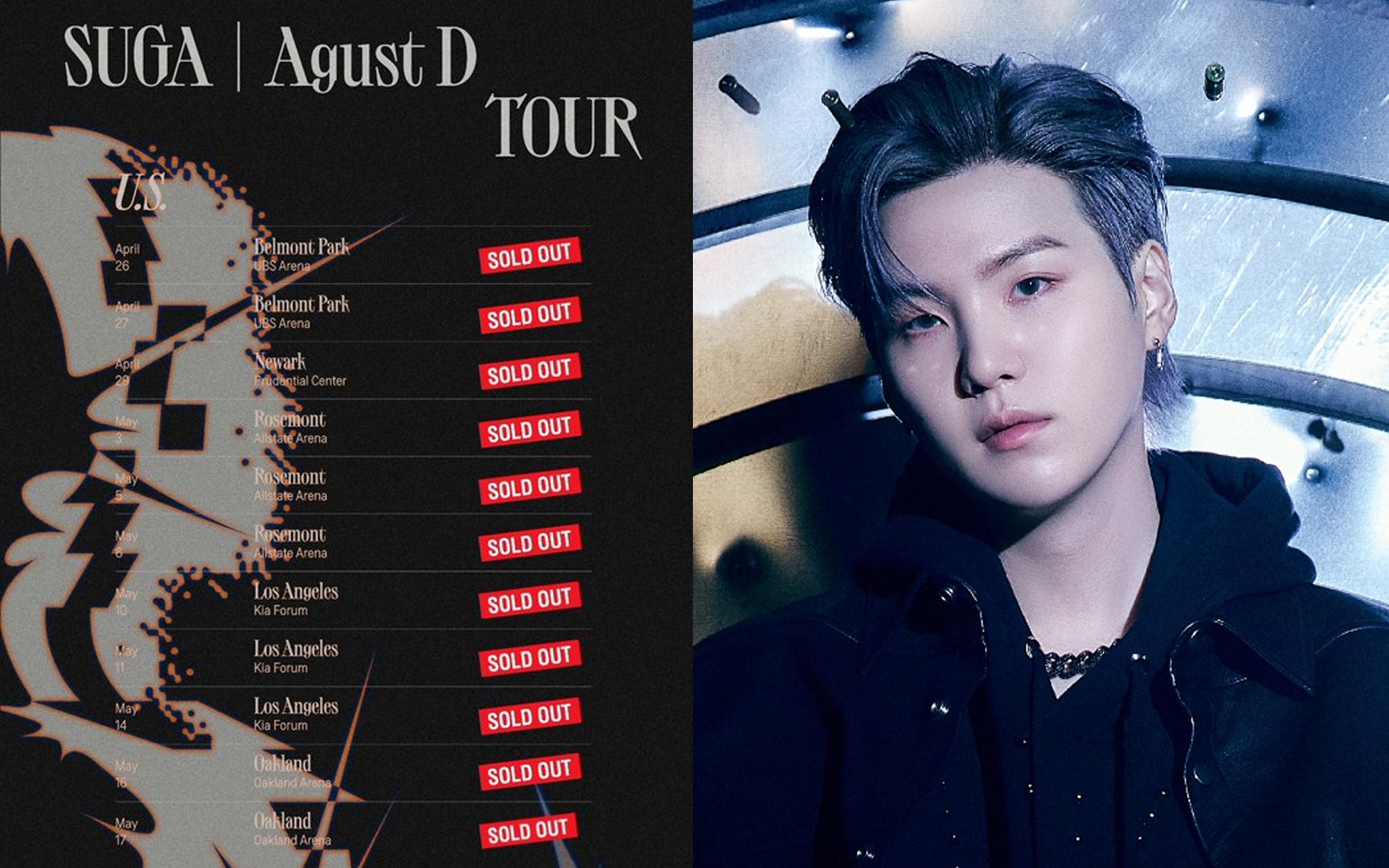 BTS SUGA's first solo World Tour sells out in minutes after fan