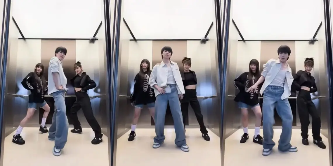 "Like Crazy" challenge continues as BTS' Jimin grooves with his juniors NewJeans' Danielle and Haerin