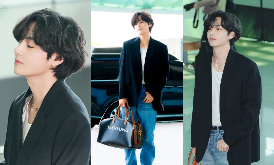 BTS's V (Kim Taehyung) Doesn't Need to Worry About Losing His Bag as He Departs for Paris to attend CELINE event